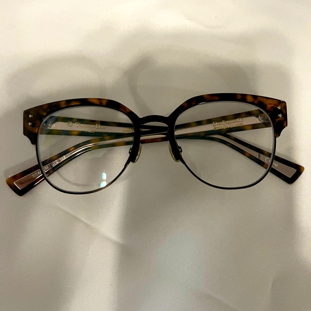 Christian Dior Glasses. Titanium Full Rim Tortoise Brown Black. Limited Edition.